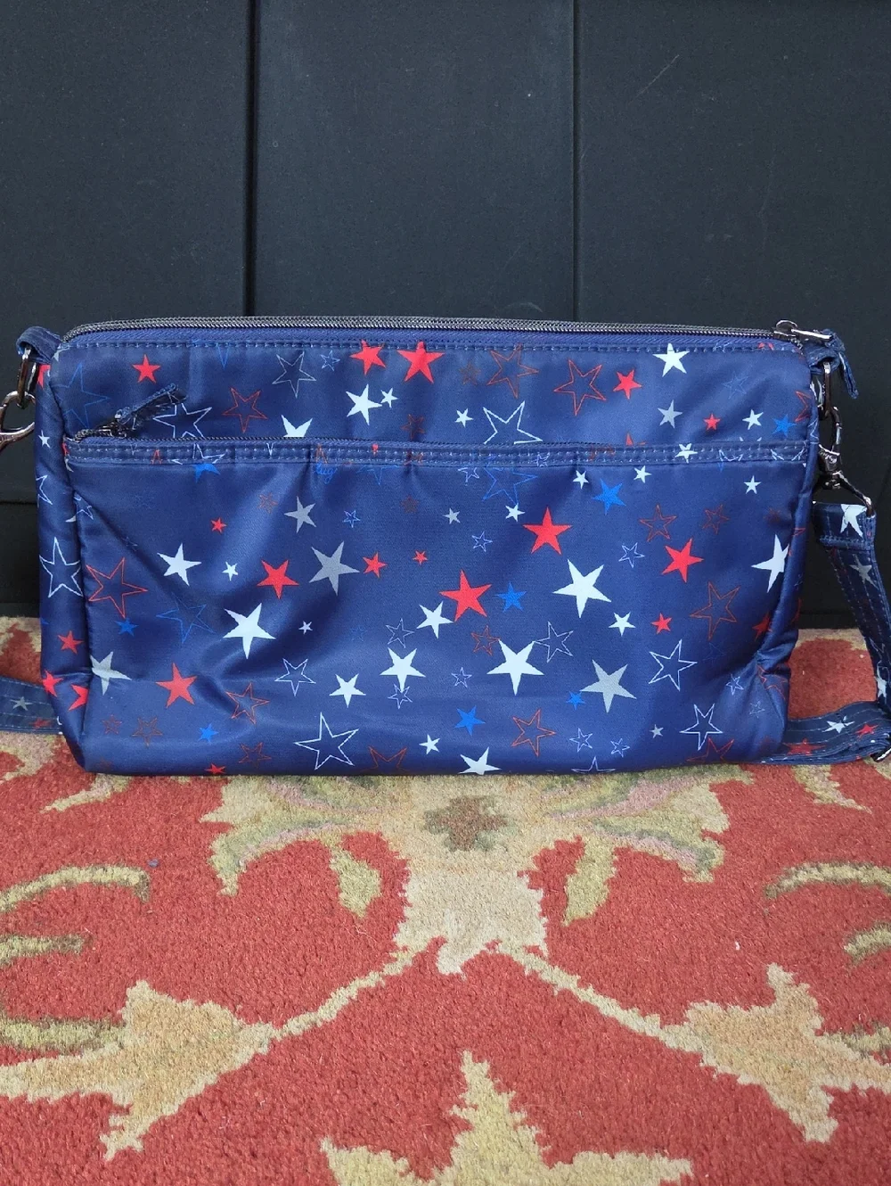 Lug Stretch LE Crossbody - Patriotic Stars Red White Blue RFID Bag - Picture 2 of 8